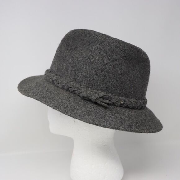Men's Mallory by Stetson Pure Wool Fedora Gray Braided Band Size 7 - 7 1/8 Med - Picture 3 of 6
